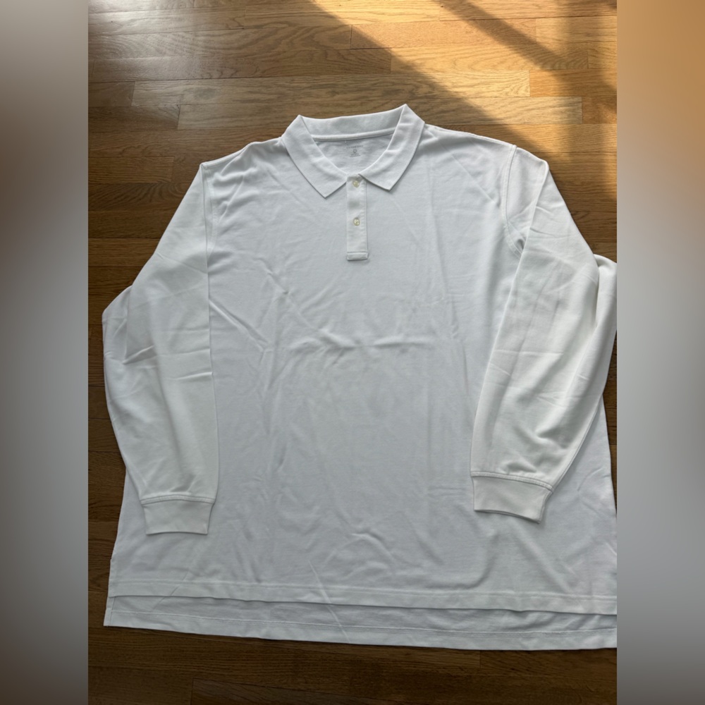 Lands' End White Men's Polo Shirt
